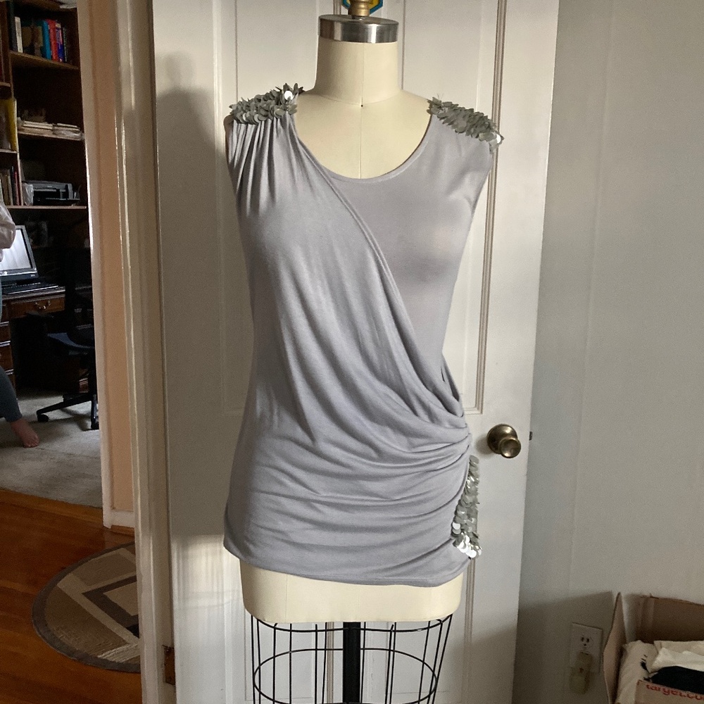 Gray silver Sequin top tunic